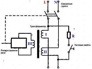 Schemat obwodu RCD