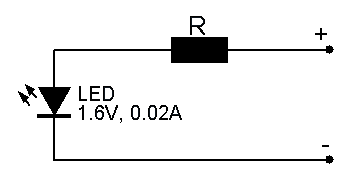 O resistor é conectado em série com o LED