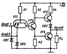 Le circuit électrique de l'élément logique 2I-NOT