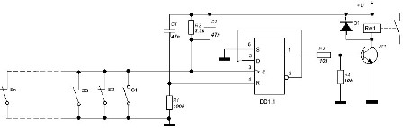 Interruptor de passagem no gatilho K561TM2