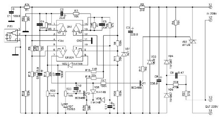 Esquema de controle de iluminação de um sensor de movimento (clique na imagem para ver o esquema em um formato maior)