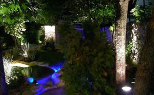 Fibra óptica na iluminação do jardim