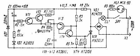 Gradateur sur un analogue d'un transistor à jonction unique