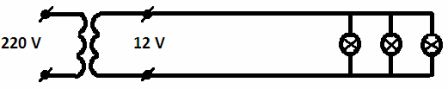 12 V apgaismojuma tīkla diagramma