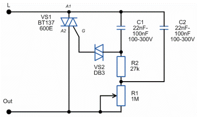 Circuit de gradateur rotatif