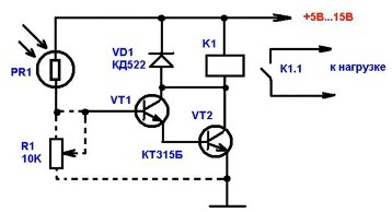 Схема на обикновено фото реле