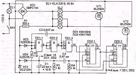 Circuit de commande de lustre à transistor à effet de champ