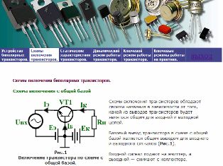 Menu de la section des transistors bipolaires