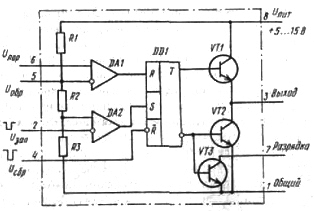 Funkcionalni dijagram integriranog tajmera KR1006VI1