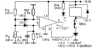 Circuito do sensor de temperatura em um comparador