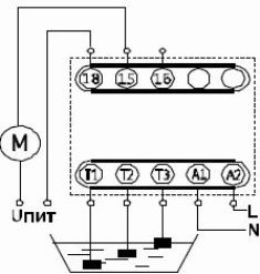 Diagrama de conexão da bomba ao RKU-1M