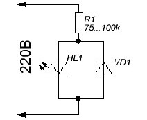 Schéma de raccordement parallèle à la LED de la diode de protection