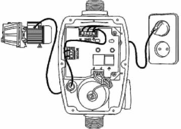 Raccordement de l'unité de commande de la pompe AQUAROBOT Turbipress au réseau