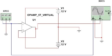 повторител верига в Multisim