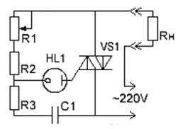 Triac strāvas regulatora shēma