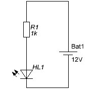 Diagrama de conexão LED