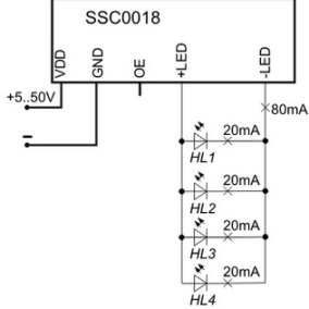 Connexion pour alimenter les LED connectées en parallèle