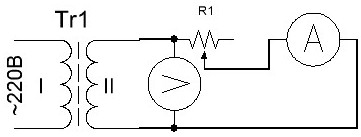 Esquema de teste secundário do transformador