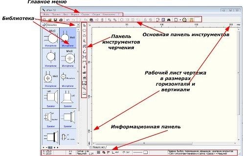 Структура на прозореца на програмата SPlan