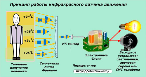 Infrasarkanās kustības sensora darbības princips