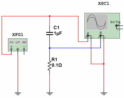 Medição de corrente do capacitor