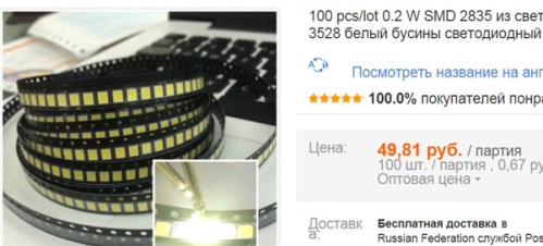 Diody LED z aliexpress