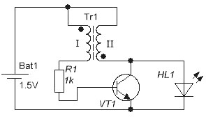 Vienkāršākā shēma gaismas diodes barošanai