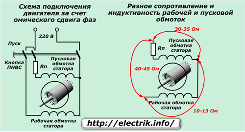 Connexion d'un moteur monophasé avec résistance de démarrage