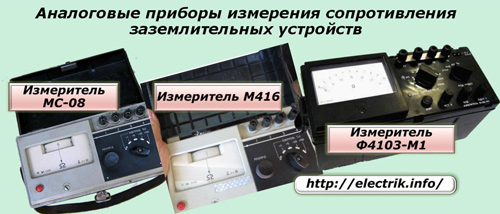 Аналогови устройства за измерване на съпротивлението на заземяващите устройства
