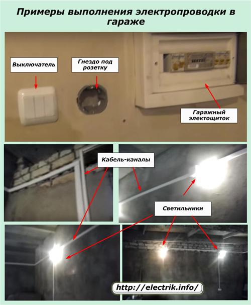 Примери за окабеляване в гаража