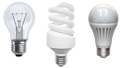 Lampe à incandescence, CFL et LED