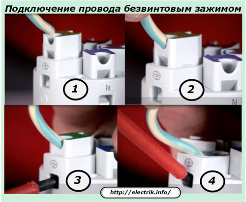 Podłączanie przewodu za pomocą bezśrubowego zacisku