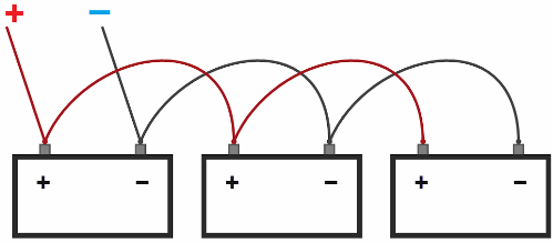 równoległe połączenie akumulatora