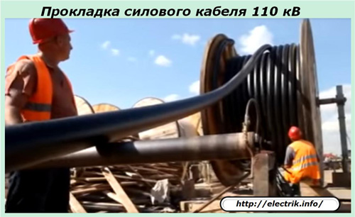 Pokládací napájecí kabel 110 kV