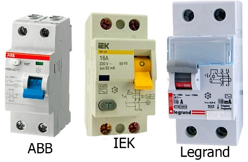 Types de RCD de divers arbitres