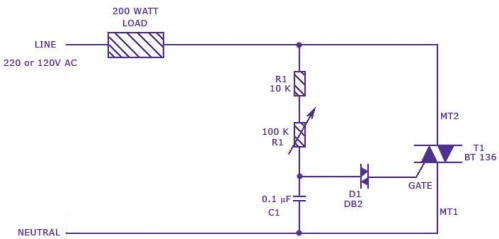 Circuito de controle Triac