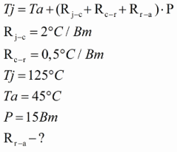 Exemple de calcul de radiateur pour un transistor