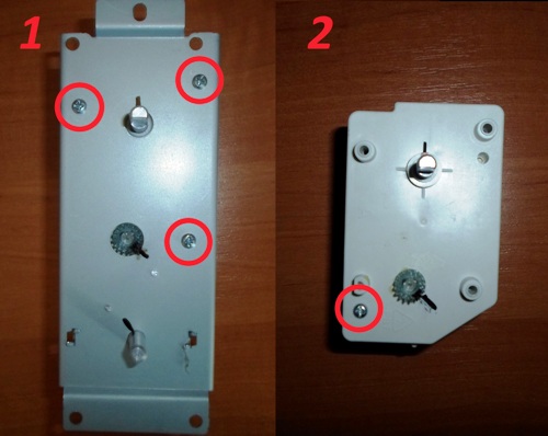 Parafusos na unidade de controle