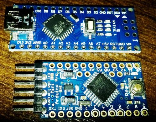 Arduino Nano vs Pro Mini Porovnání velikosti