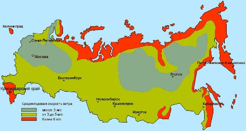 Средно годишно срязване на вятъра