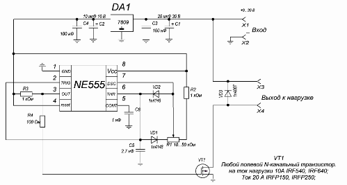 PWM na NE555