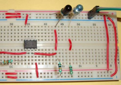 Photodiode sur planche à pain