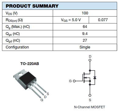 Spécifications des transistors