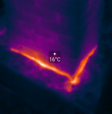 Vazamento de calor ao redor da chaminé