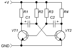 Circuito Multivibrador Simétrico