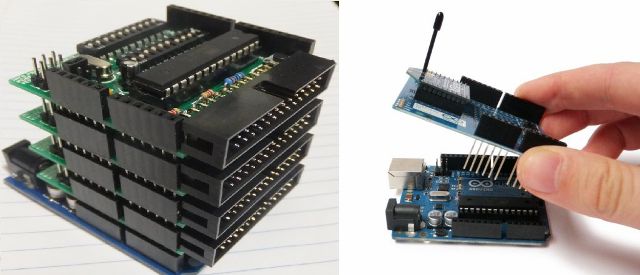 Arduino UNO z zestawem tarcz