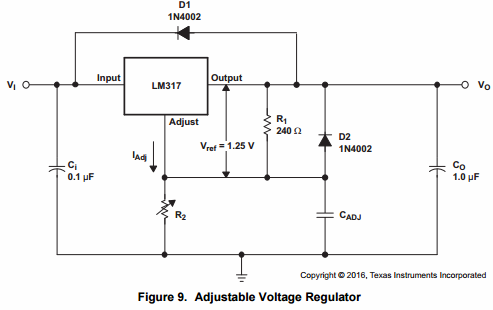 LM317 schematicky