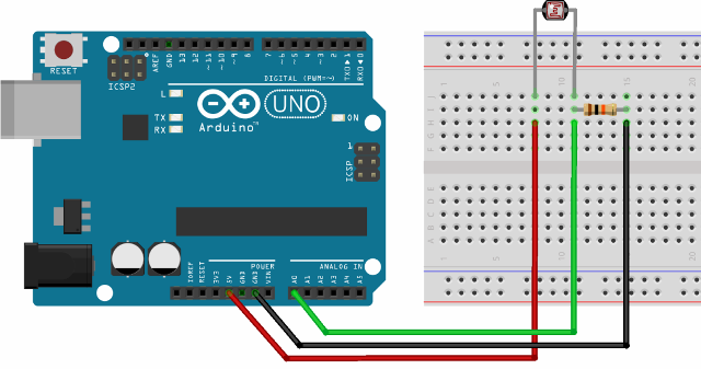 Schéma de connexion de la photorésistance à Arduino