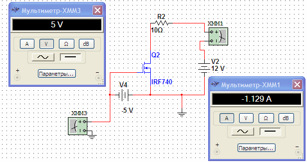 Adicionando mais 1 Volt, a corrente aumentou acentuadamente para 1,129 A