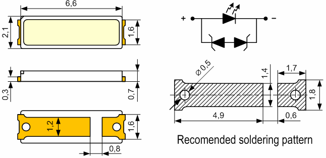 Gaismas diodes 7020